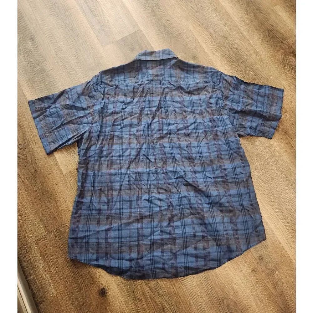 Brooks Brothers 100% Irish Linen plaid blue pocket shirt mens XL button up - Picture 6 of 6